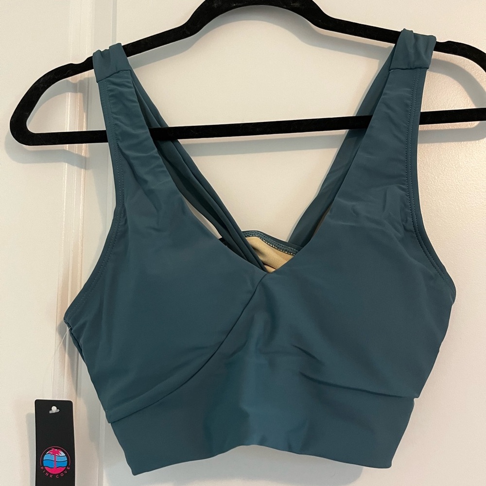 Athletic Bikini Top with Cross Back